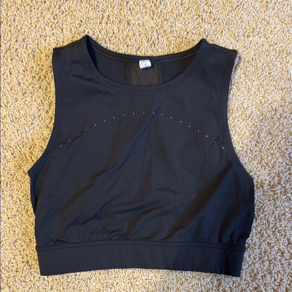 Grey Sleeveless Crop Top